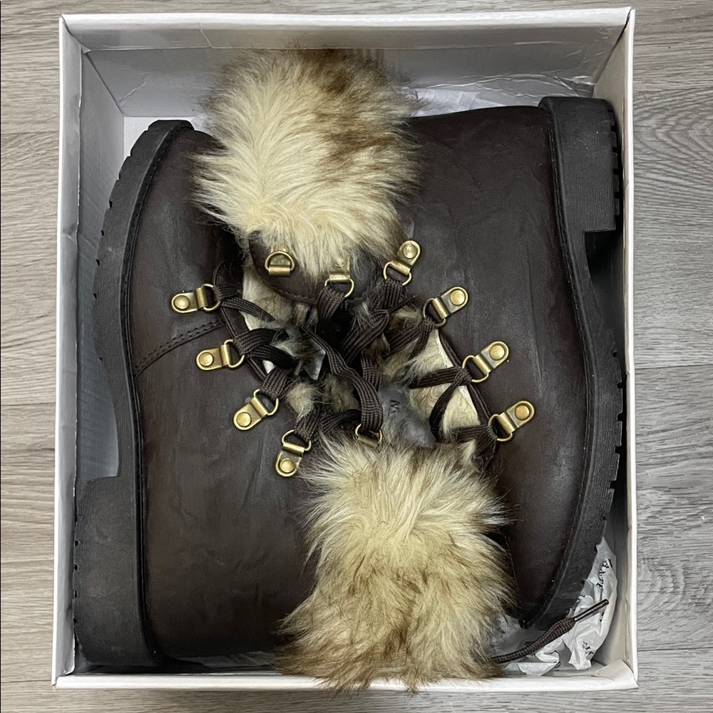Brown Fur-Lined Winter Boots